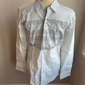 Body Glove Men’s Shirt Long Sleeve Cotton Spandex New Sz S Off White Black